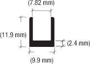 U-skinne sæt 6 mm